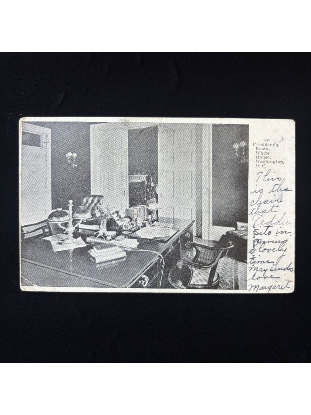 Antique Postcard 1907 White House President Room Teddie Roosevelt Chair History